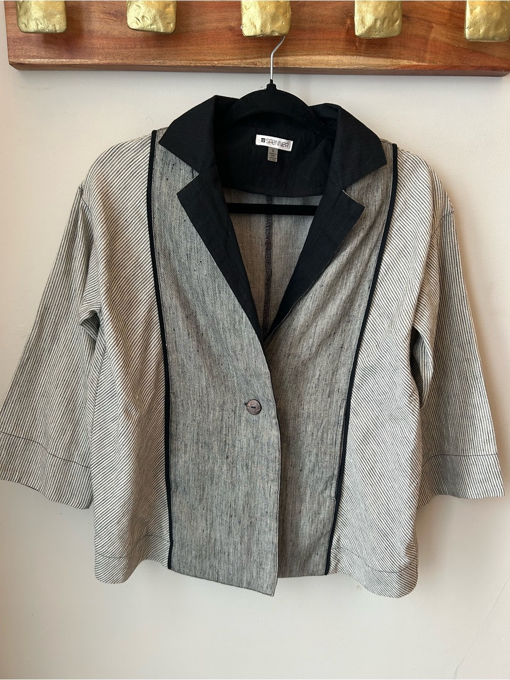 SPANNER Linen/Cotton Blazer Size S Oversized Corporate Wear Capsule Wardrobe
